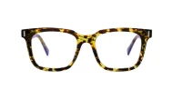 Rectangular TR90 blue light glasses in black or toffee with inner wire temples and steel hinges