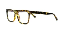 Rectangular TR90 blue light glasses in black or toffee with inner wire temples and steel hinges