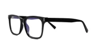 Rectangular TR90 blue light glasses in black or toffee with inner wire temples and steel hinges