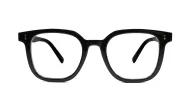 Strong square anti blue light glasses with silver detailing and silver temple pins