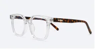 Strong square anti blue light glasses with silver detailing and silver temple pins