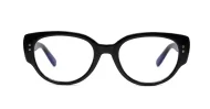 Chunky oval blue blocker glasses with robust steel hinges