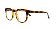 Round medium blue blocker glasses in black or tortoise with inner core wire temples