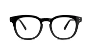 Round medium blue blocker glasses in black or tortoise with inner core wire temples