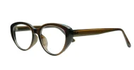 Cat-eye vintage-style anti blue light glasses with silver detailing and steel hinges