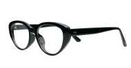 Cat-eye vintage-style anti blue light glasses with silver detailing and steel hinges