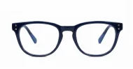 Classic round unisex blue light glasses with silver accents and flexible steel hinges