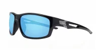  Ironcrest matte black wrap polarised sunglasses coloured mirror lenses mens sport