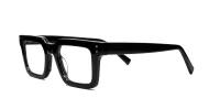 Sleek rectangular blue light glasses with silver detailing and robust steel hinges