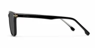 The Canyon unisex round UV400 sunglasses in black with pinstripe, gold accents and grey lenses
