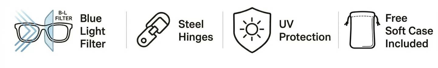 UV400 protection, free soft case included, steel hinges, category 3 rated for NZ sun