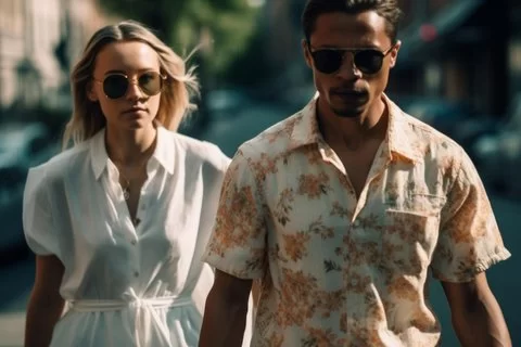 Man and woman wearing sunglasses in NZ