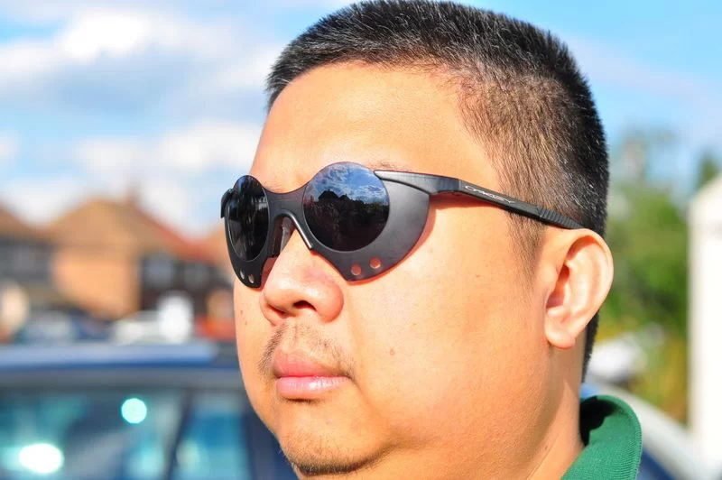 Man wearing ugly sunglasses in New Zealand