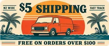 iPOP Shipping Banner shipping banner showing retro courier van