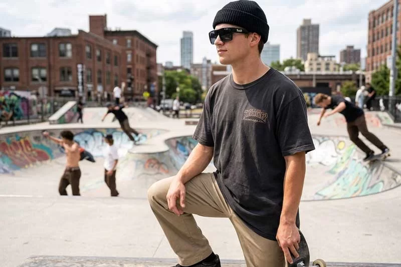 LOCS sunglasses NZ, classic black wraparound frames