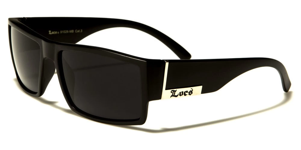 LOCS sunglasses with black frames and grey lenses