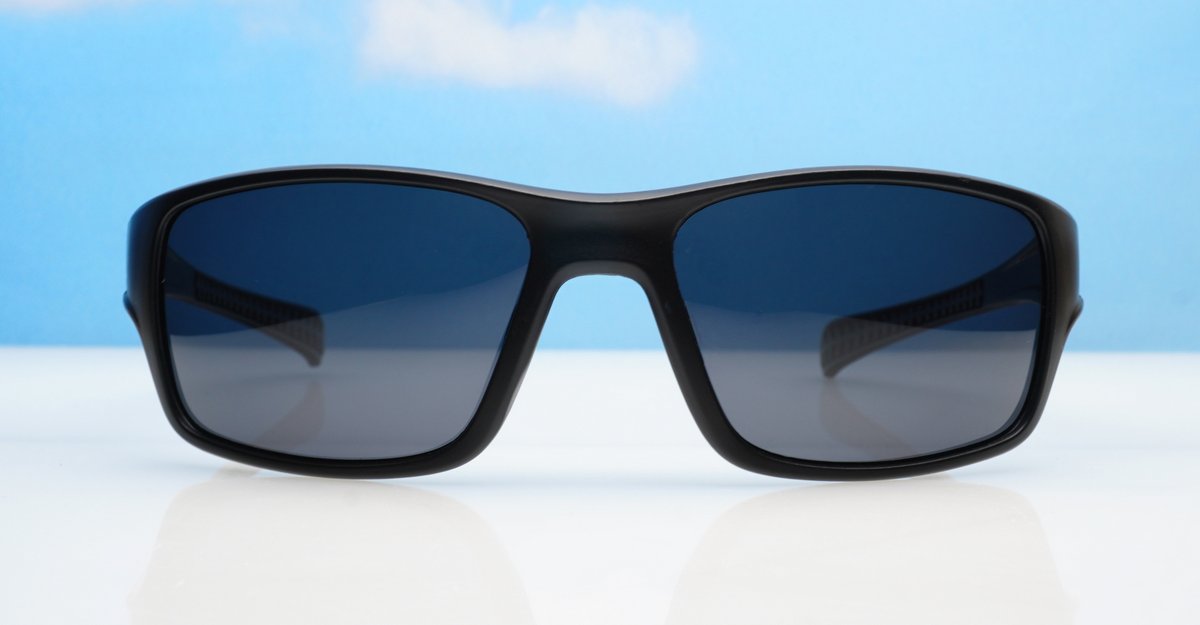  Blackwater matte black sports wrap polarised sunglasses super dark lenses
