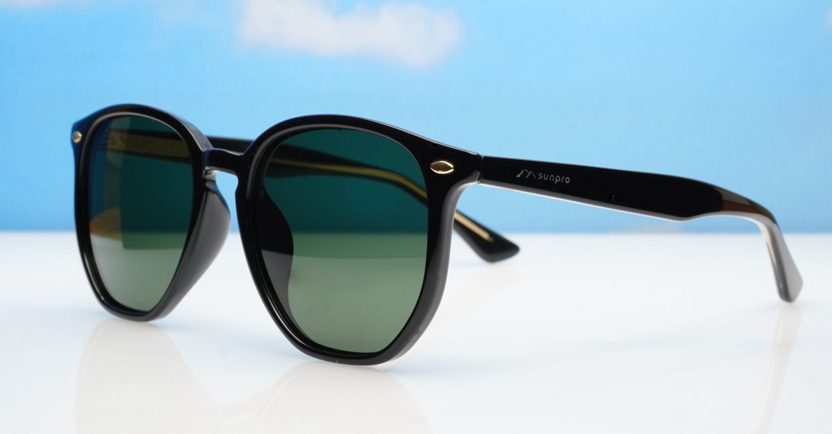  Timoti G15 unisex polarised sunglasses black frames green G15 lenses