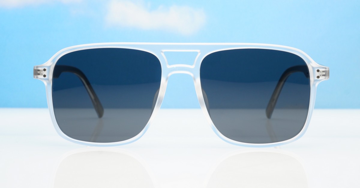 Avatar square aviator polarised sunglasses with superdark lenses and polycarbonate frames