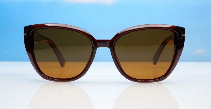 iPOP Juno large polarised cat eye sunglasses for women with gold inlay detail