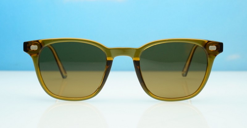 Wilbur Brown small round polarised sunglasses light brown frames dark brown lenses