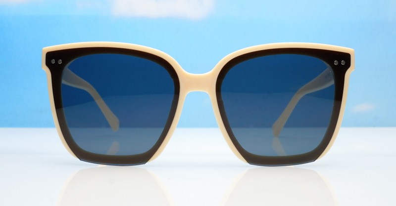 The Indigo large round-square UV400 sunglasses for women with super dark Category 3 lenses