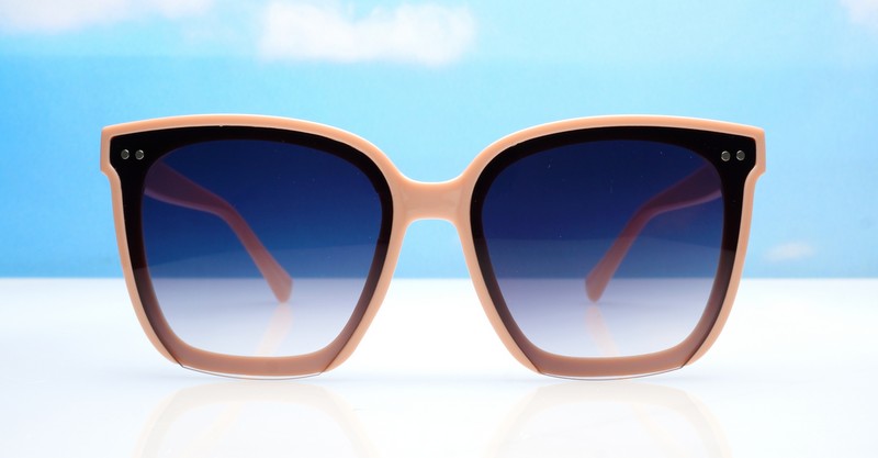 The Indigo large round-square UV400 sunglasses for women with super dark Category 3 lenses