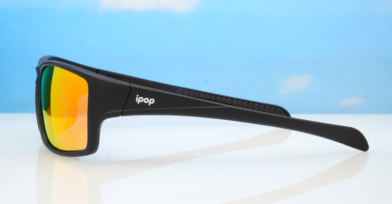 Blackwater Revo matte black sports wrap polarised sunglasses super dark mirror lenses