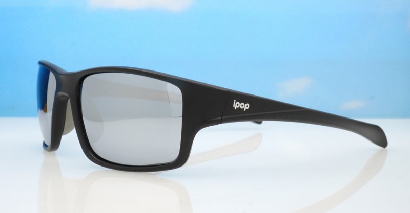 Blackwater Revo matte black sports wrap polarised sunglasses super dark mirror lenses