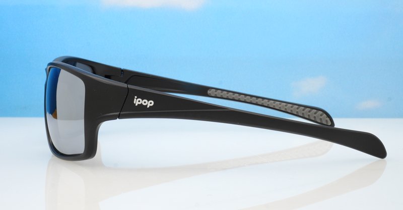 Blackwater Revo matte black sports wrap polarised sunglasses super dark mirror lenses