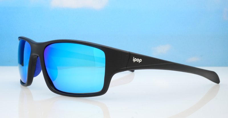 Blackwater Revo matte black sports wrap polarised sunglasses super dark mirror lenses