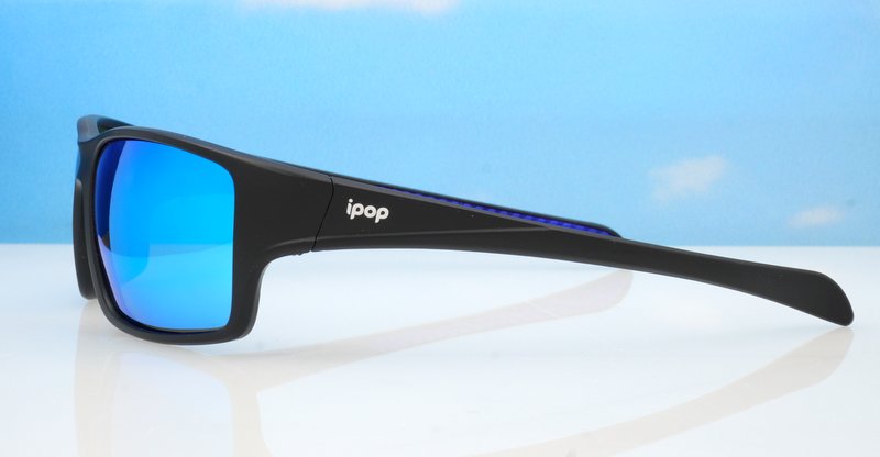 Blackwater Revo matte black sports wrap polarised sunglasses super dark mirror lenses