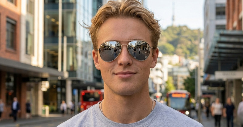 Polarised aviator sunglasses with silver mirror lenses and silver metal frames