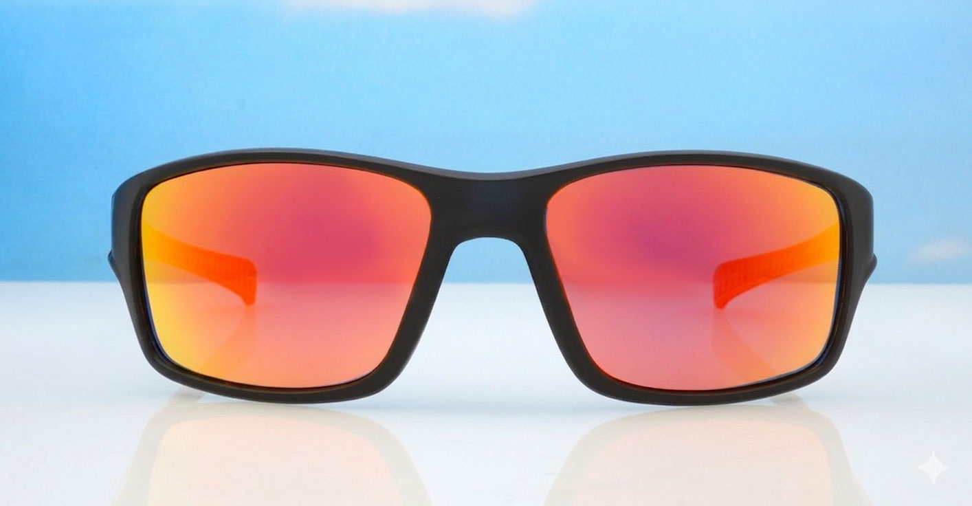 Blackwater Revo matte black sports wrap polarised sunglasses super dark mirror lenses