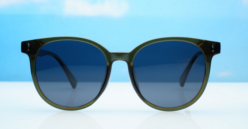 iPOP Vesper large round polarised sunnies in [colour] with gold detail and super dark lenses