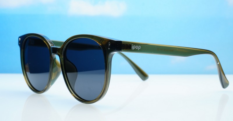 iPOP Vesper large round polarised sunnies in [colour] with gold detail and super dark lenses