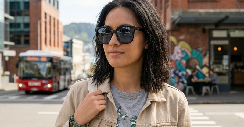 The Indigo large round-square UV400 sunglasses for women with super dark Category 3 lenses
