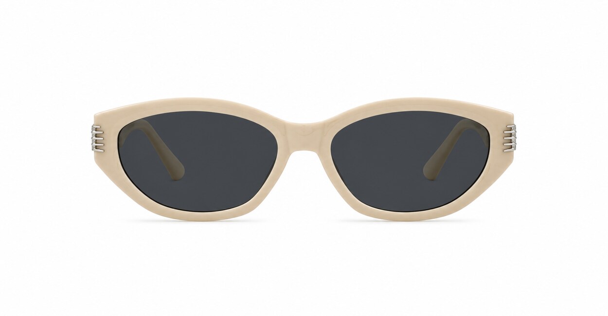 Genevieve vintage oval sunglasses with silver inlay detail, iPOP NZ