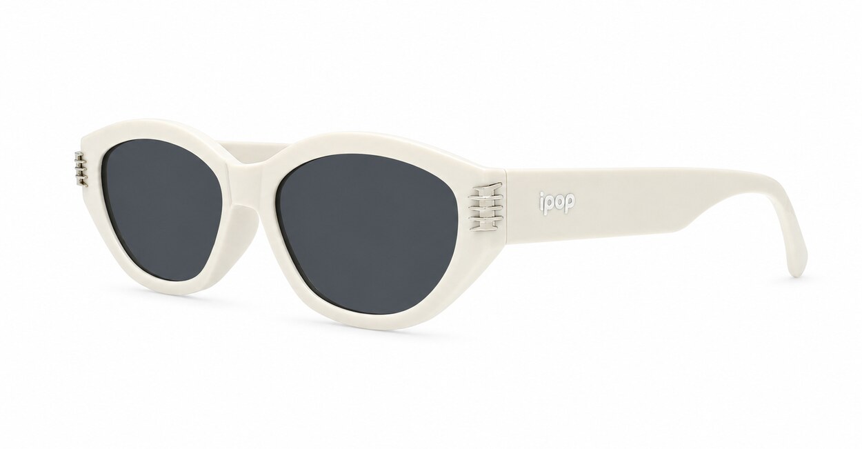 Genevieve vintage oval sunglasses with silver inlay detail, iPOP NZ