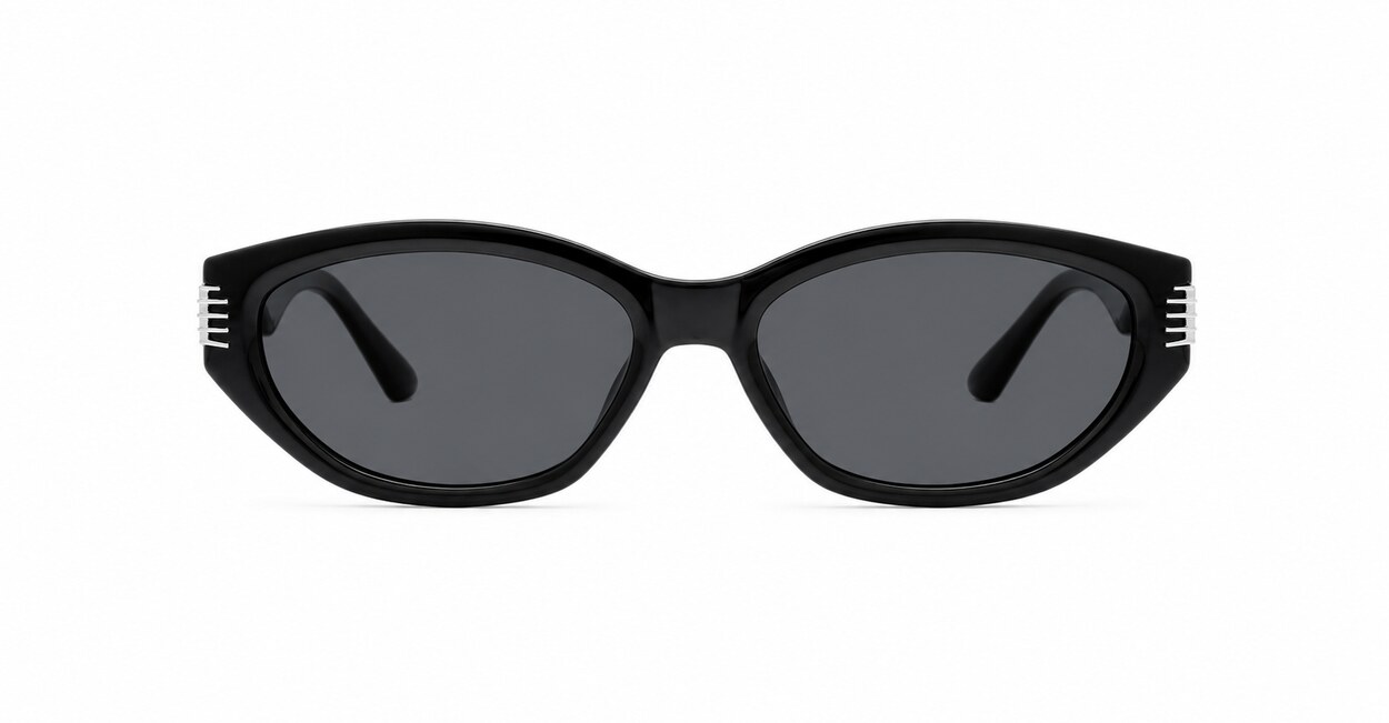 Genevieve vintage oval sunglasses with silver inlay detail, iPOP NZ