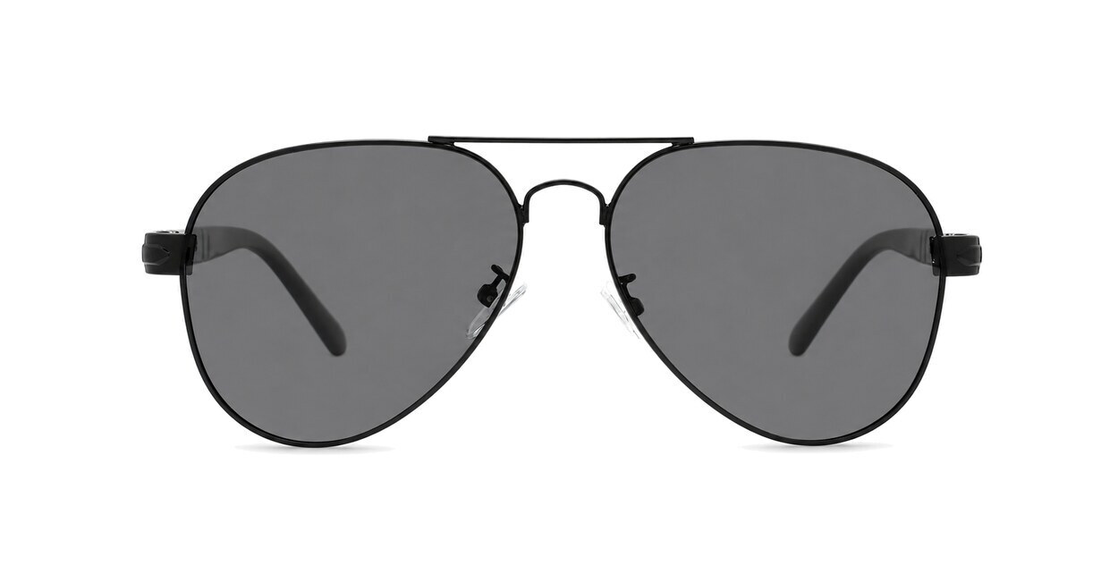 Polarised aviator sunglasses with slim metal frame and double bridge