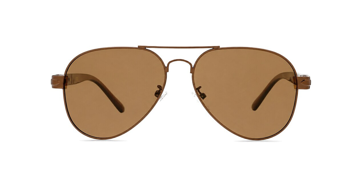 Polarised aviator sunglasses with slim metal frame and double bridge