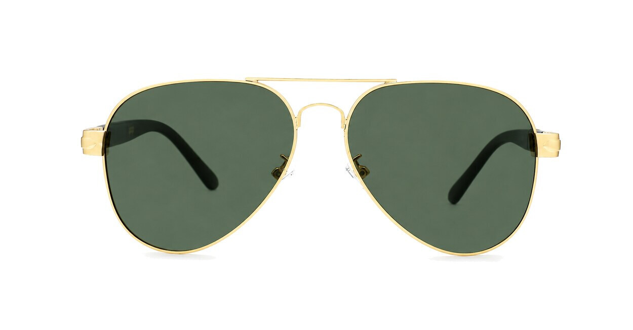 Polarised aviator sunglasses with slim metal frame and double bridge