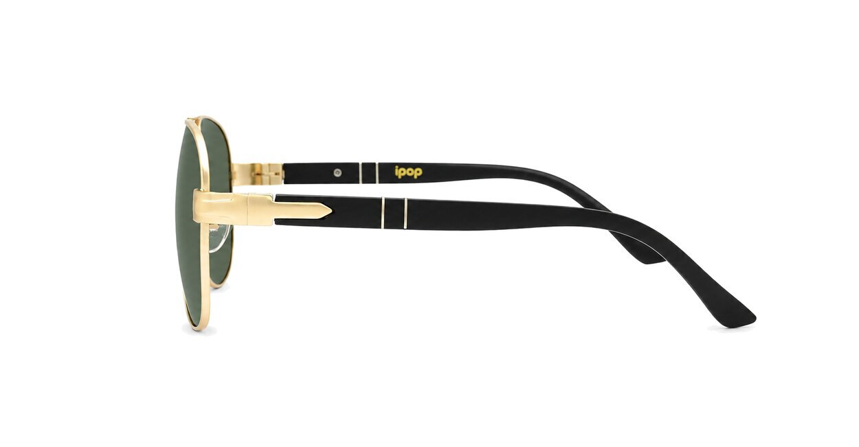 Polarised aviator sunglasses with slim metal frame and double bridge