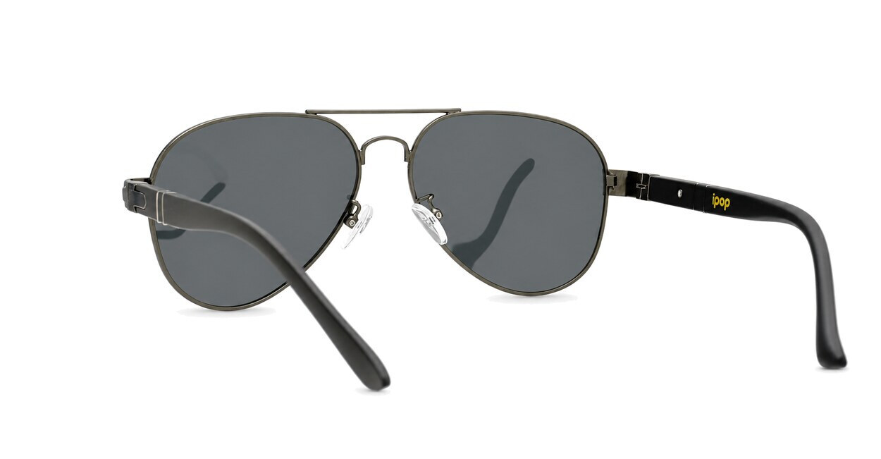 Polarised aviator sunglasses with slim metal frame and double bridge