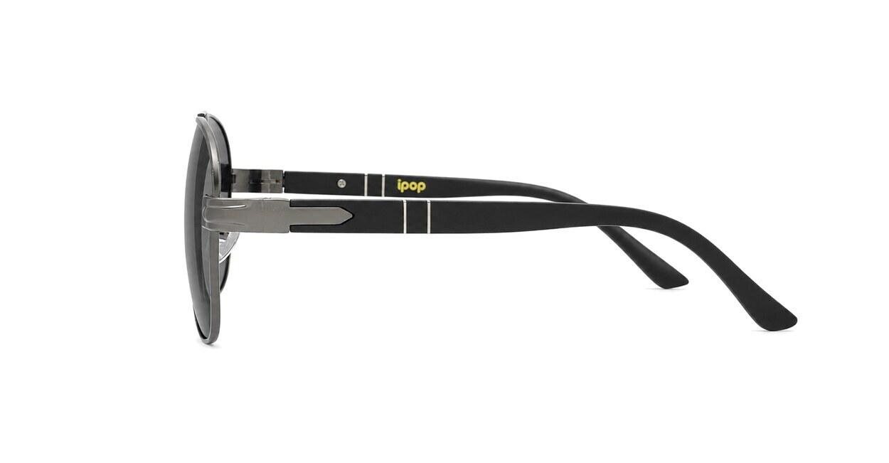 Polarised aviator sunglasses with slim metal frame and double bridge