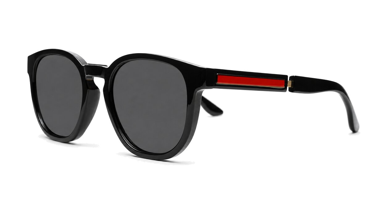  Kahu chunky round polarised sunglasses colour pinstripe temples unisex