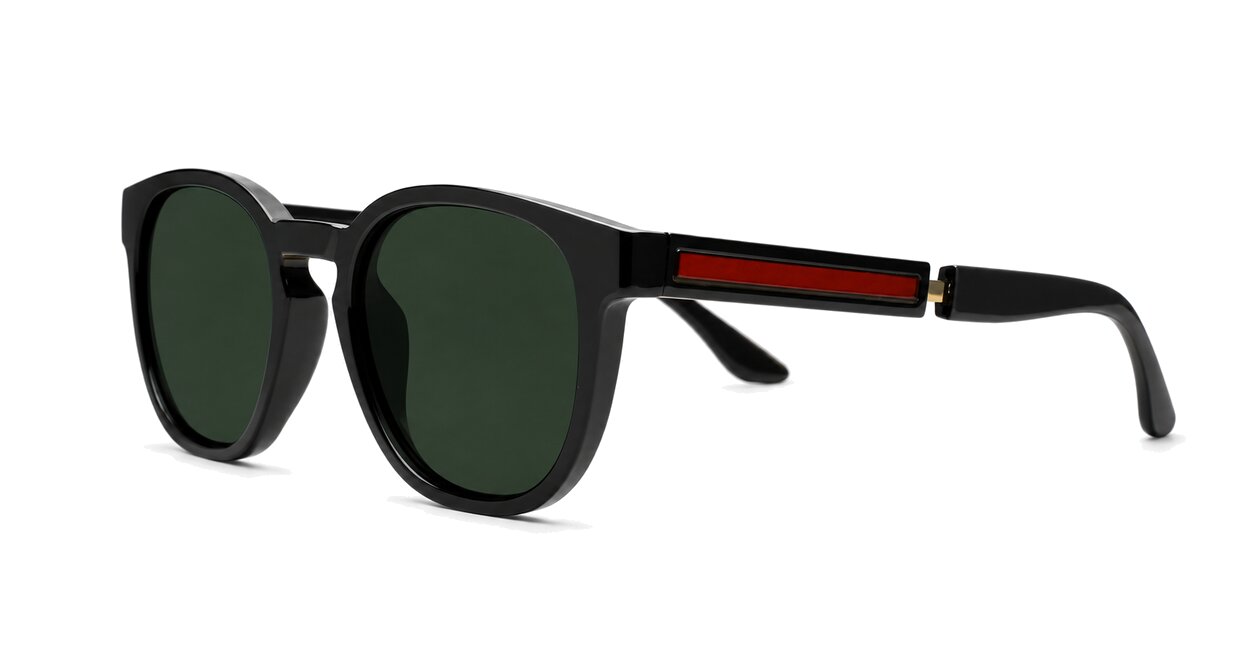  Kahu chunky round polarised sunglasses colour pinstripe temples unisex