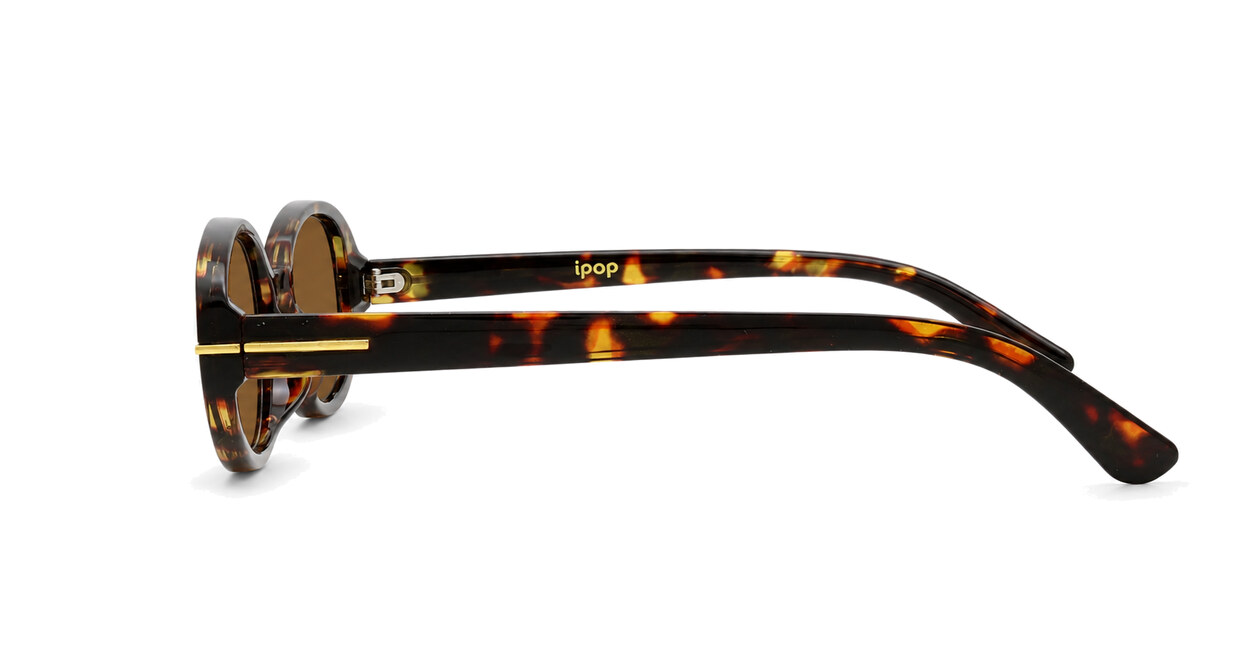 Vintage oval sunglasses with tortoise frame and gold detailing