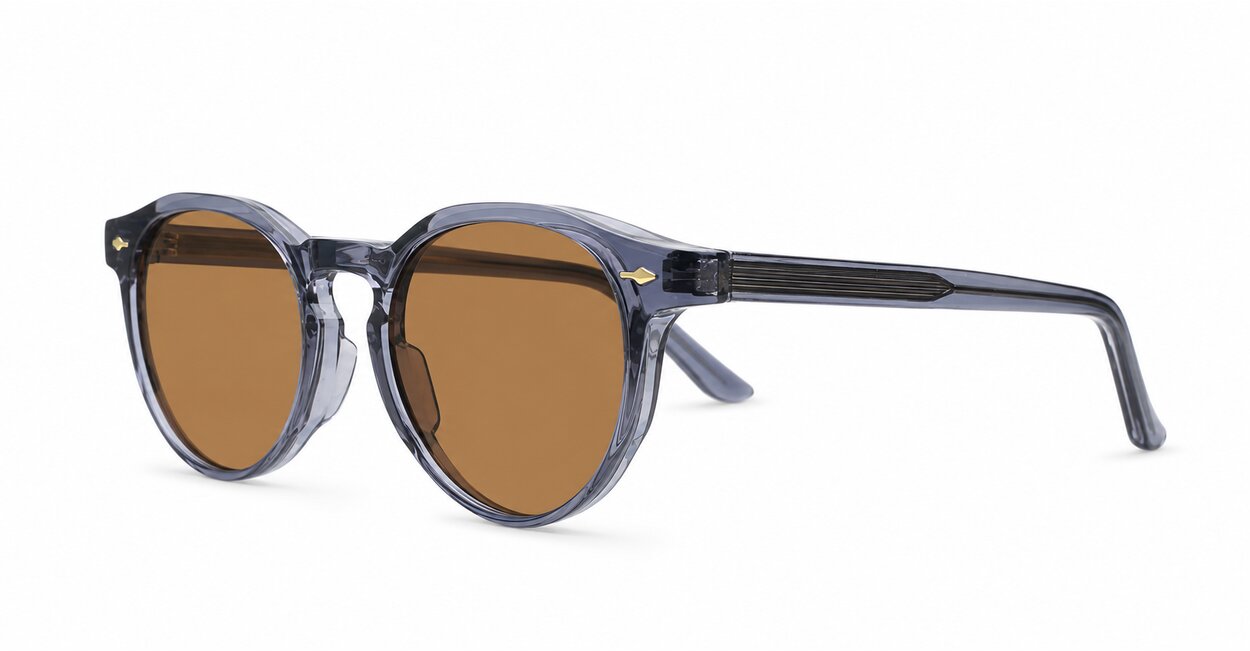 Classic tortoise round UV400 sunglasses with silver accents and dark brown lenses